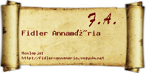 Fidler Annamária névjegykártya