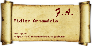 Fidler Annamária névjegykártya